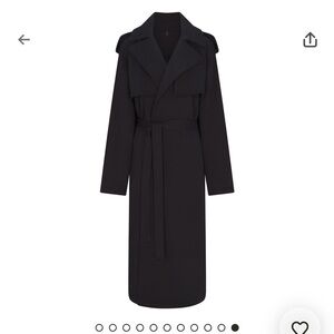 SKIMS Black Boyfriend Fleece Trench Coat